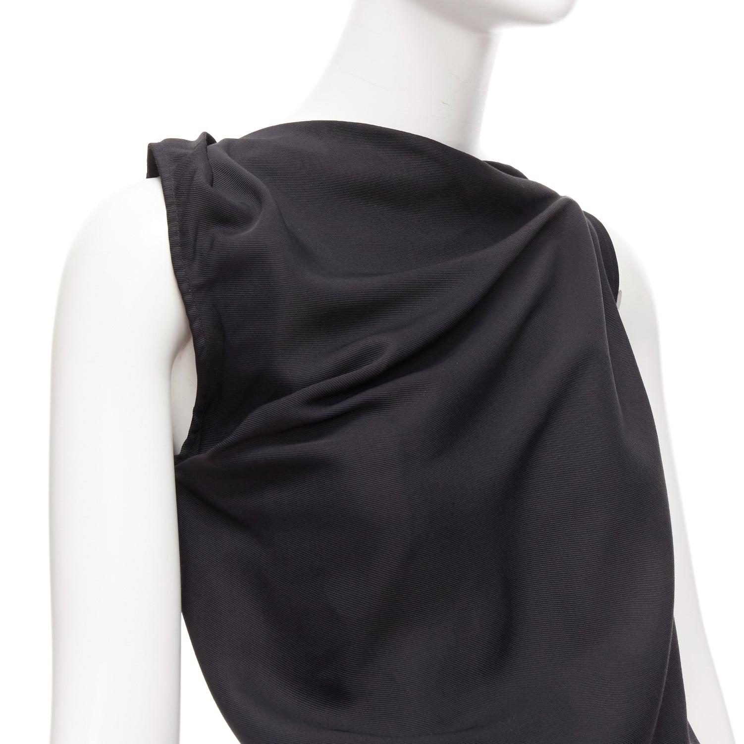 MATICEVSKI 2020 Energy Slash black drape front hi low cut out dress AUS8 S For Sale 2