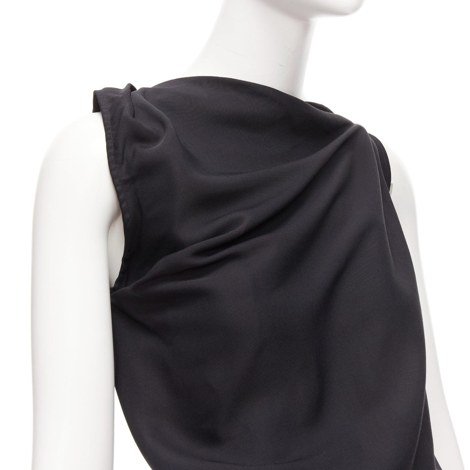 MATICEVSKI 2020 Energy Slash black drape front hi low cut out dress AUS8 S For Sale 1