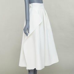 MATICEVSKI 2020 Fondness crepe panna plissettato davanti drappeggio hi low gonna intera AU8 S