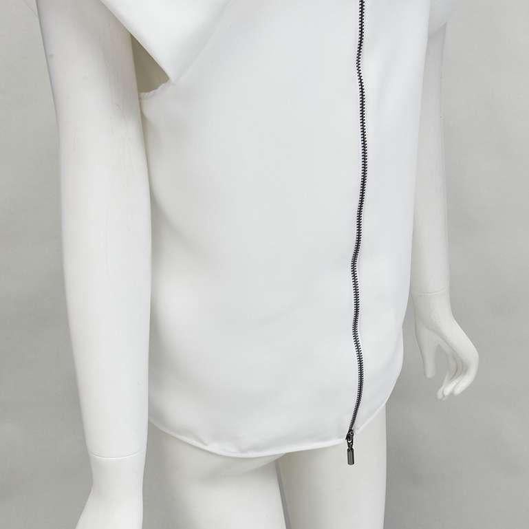 MATICEVSKI 2020 Lastingly Blouse white crepe origami pleat zip back vest AUS8  For Sale 3