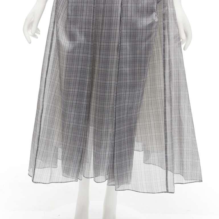 MATICEVSKI 2020 Mariposa silk grey checkered structural neckline dress AUS6 S For Sale 3
