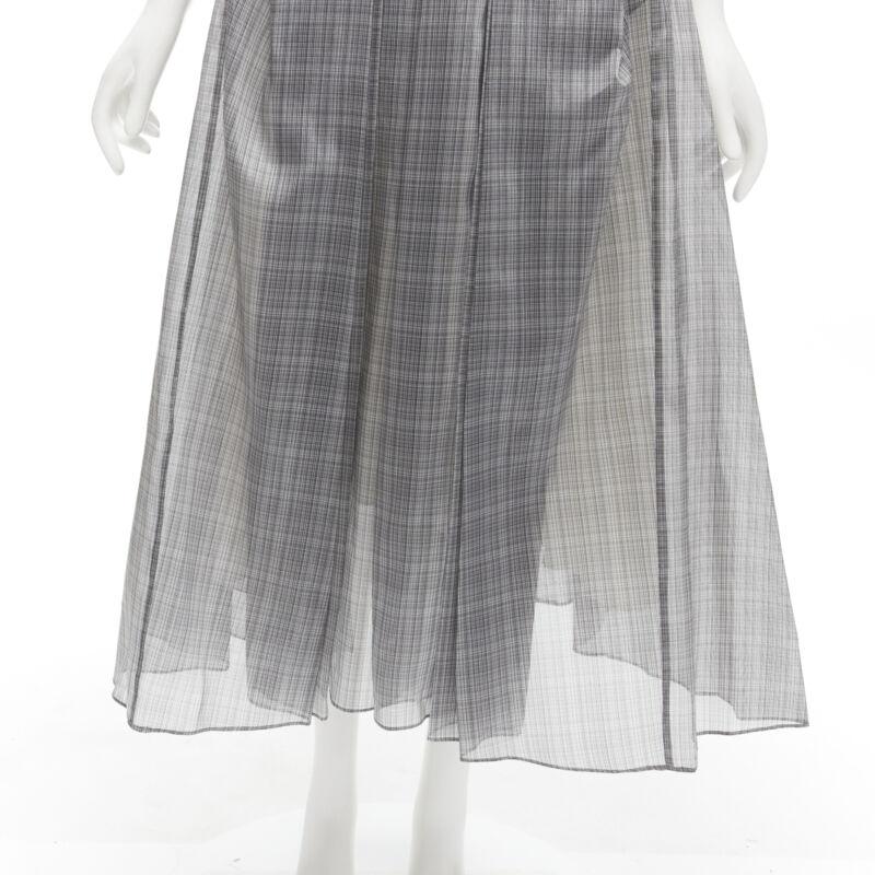 MATICEVSKI 2020 Mariposa silk grey checkered structural neckline dress AUS6 S 3