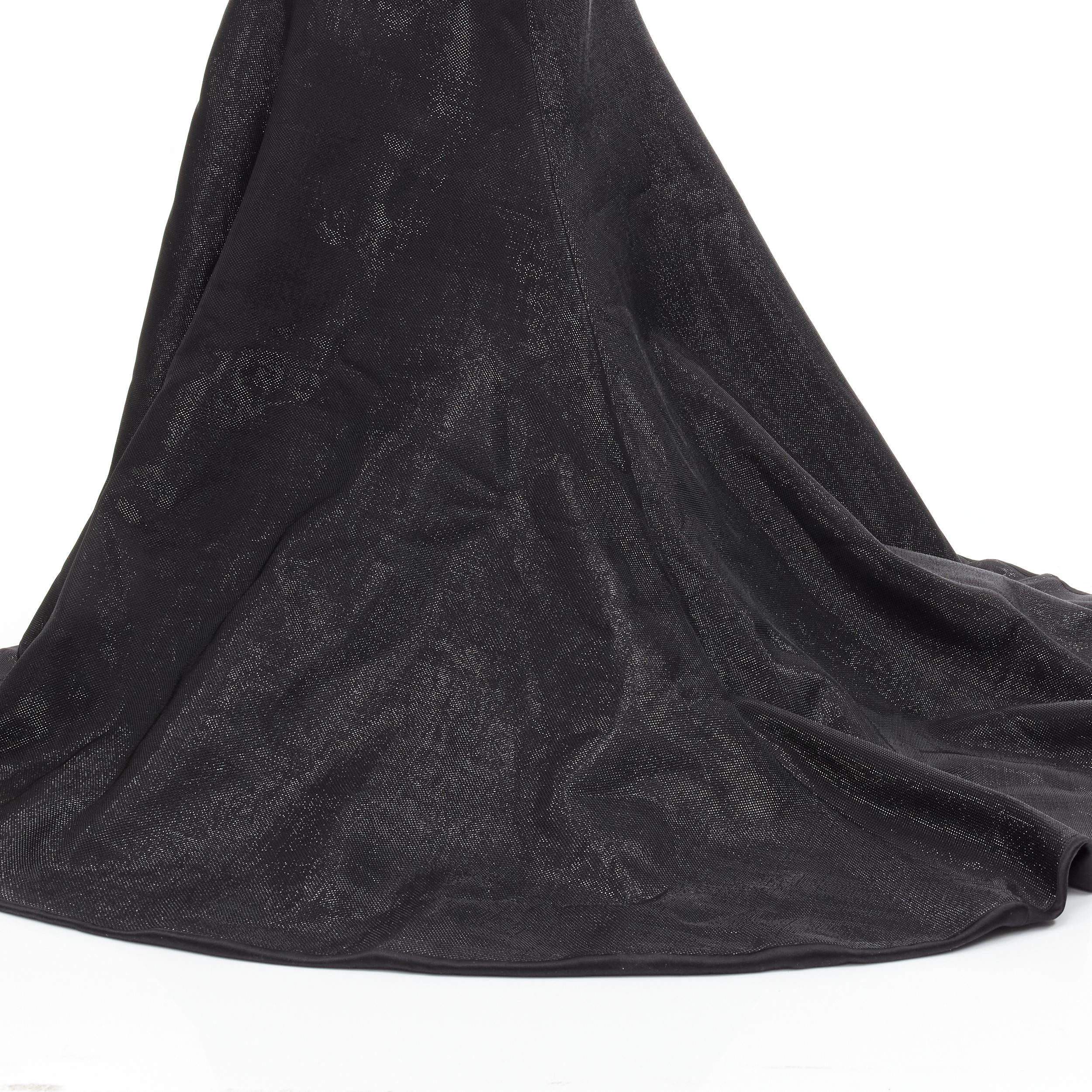 MATICEVSKI 2020 Runway Significant Gown black crisp halter cascade AUS10  S 3