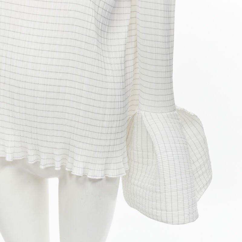 MATICEVSKI 2021 Curve top blanc plissé à ourlet large et évasé AUS8 M en vente 3