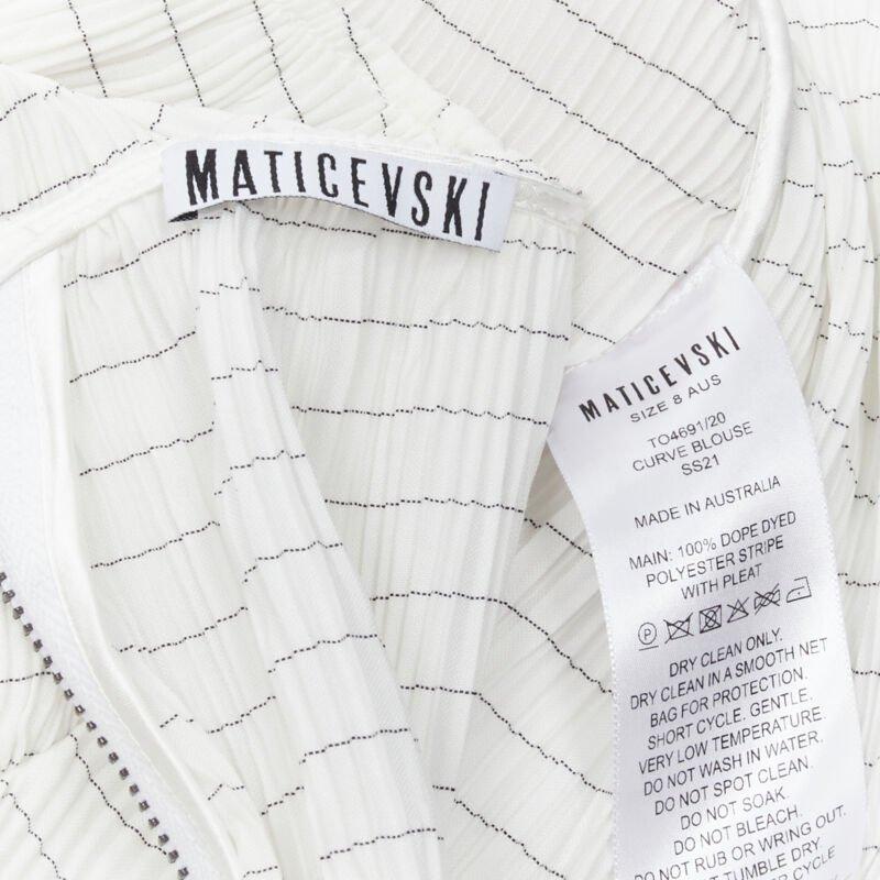 MATICEVSKI 2021 Curve top blanc plissé à ourlet large et évasé AUS8 M en vente 4