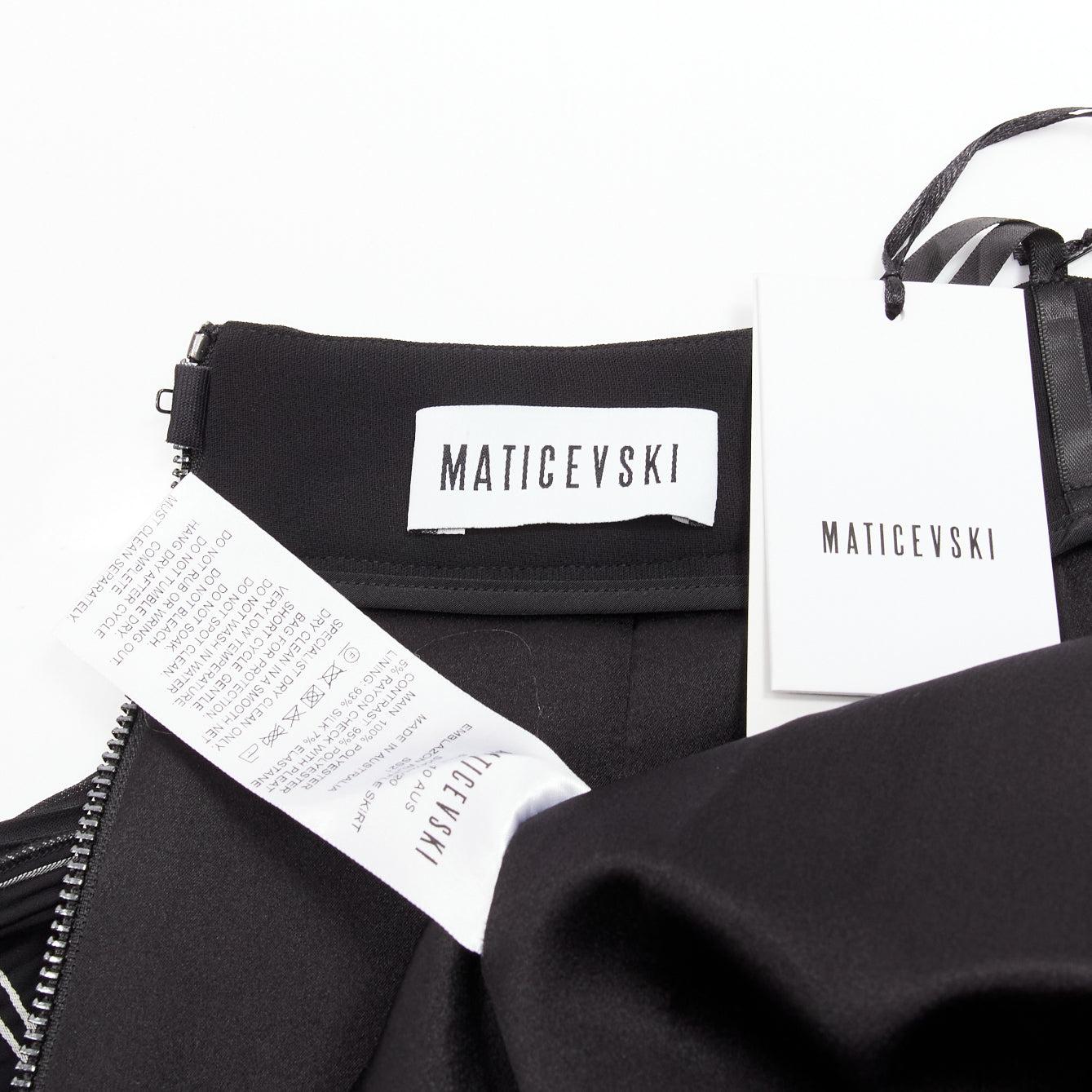MATICEVSKI 2021 Emblazon black white checked pleats ruffle skirt AU10 L 4