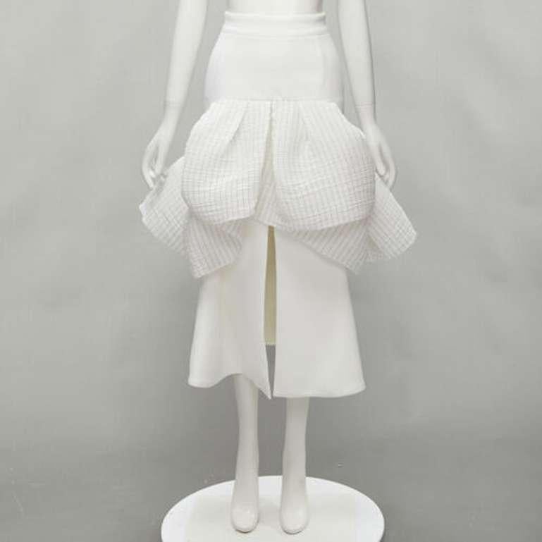 MATICEVSKI 2021 Emblazon Ruffle white pleated check peplum skirt AUS6 S For Sale 6