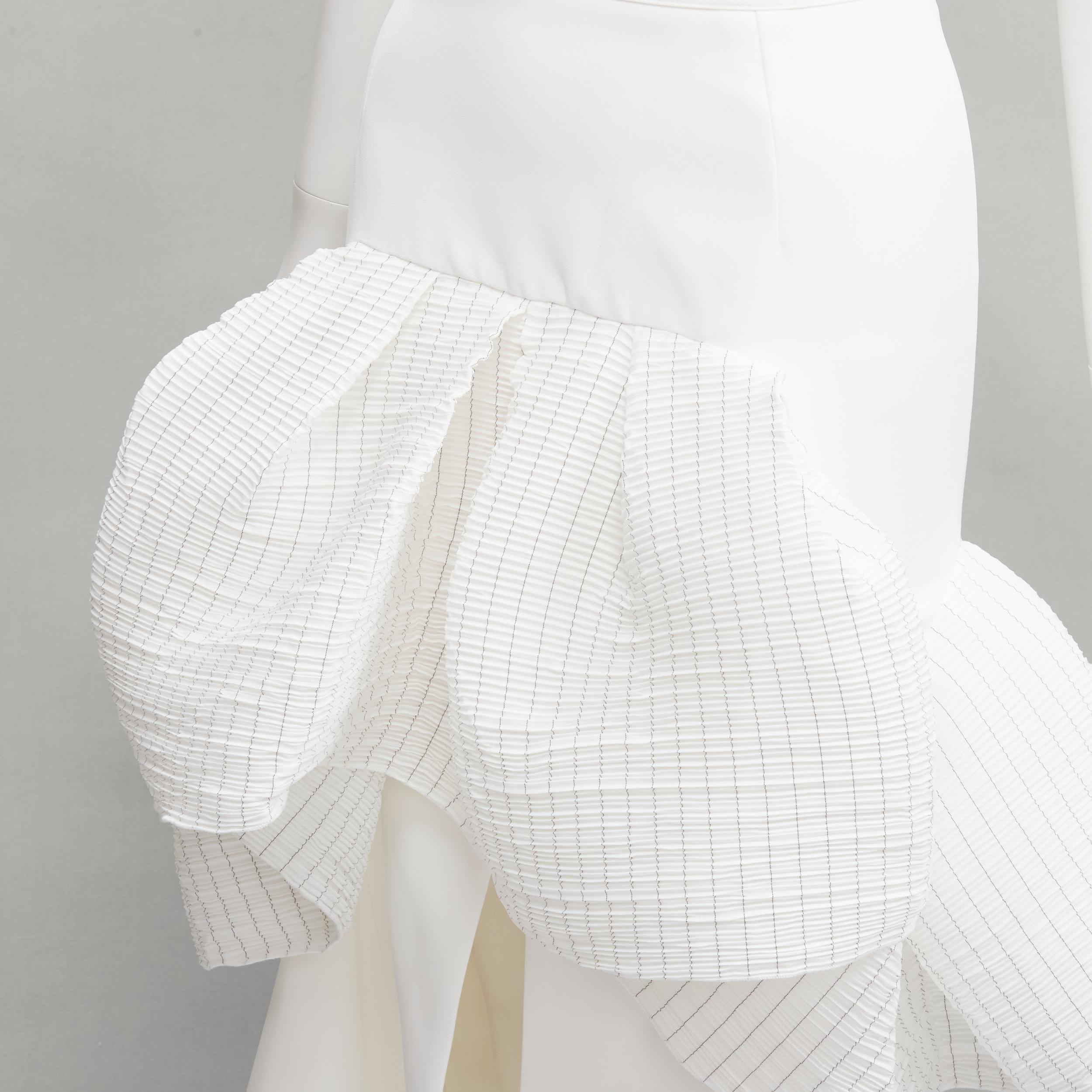 MATICEVSKI 2021 Emblazon Ruffle white pleated check peplum skirt AUS6 S 2