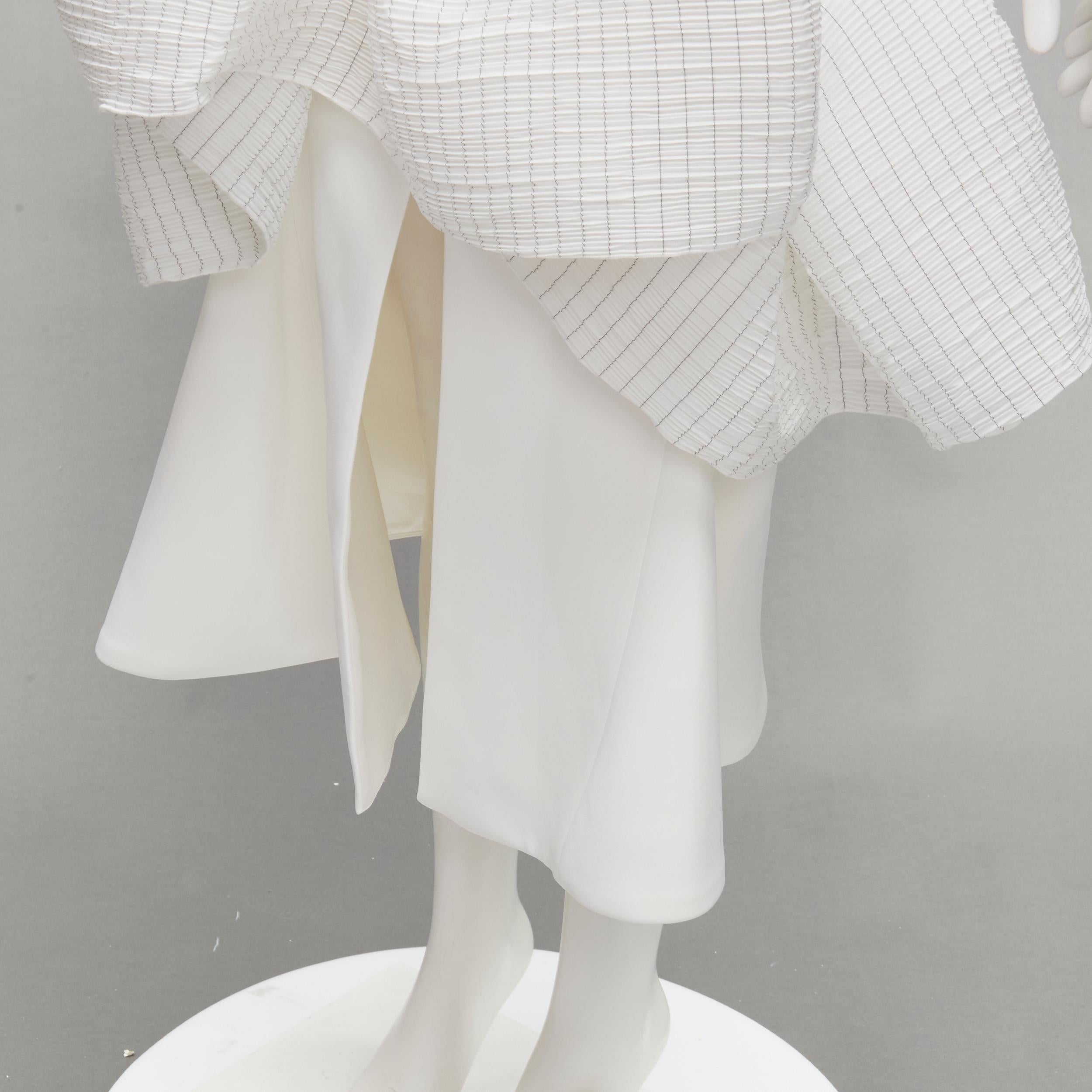 MATICEVSKI 2021 Emblazon Ruffle white pleated check peplum skirt AUS6 S 4
