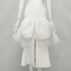 MATICEVSKI 2021 Emblazon Ruffle white pleated check peplum skirt AUS6 S