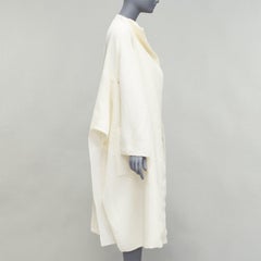 MATICEVSKI 2021 Prestige crème manteau à col 3D poches et fentes latérales AUS10 S