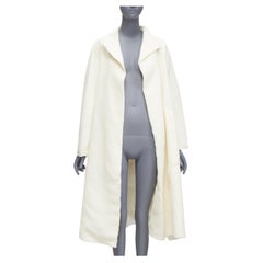 MATICEVSKI 2021 Prestige cream 3D collar pocketed side slit coat AUS10 S