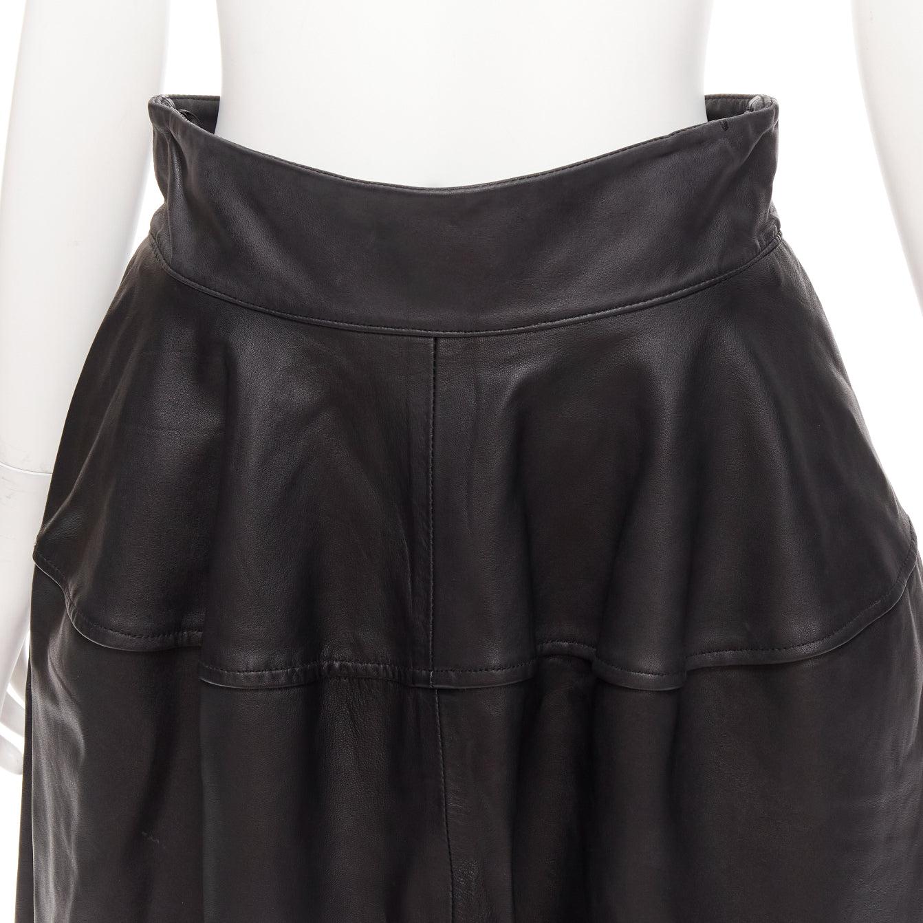 MATICEVSKI 2021 Tavolara black lambskin leather rounded hip silhouette midi skirt AUS10 M
Reference: KEDG/A00314
Brand: Maticevski
Model: Tavolara
Collection: FW 2021 - Runway
Material: Leather
Color: Black
Pattern: Solid
Closure: Zip
Lining: Black
