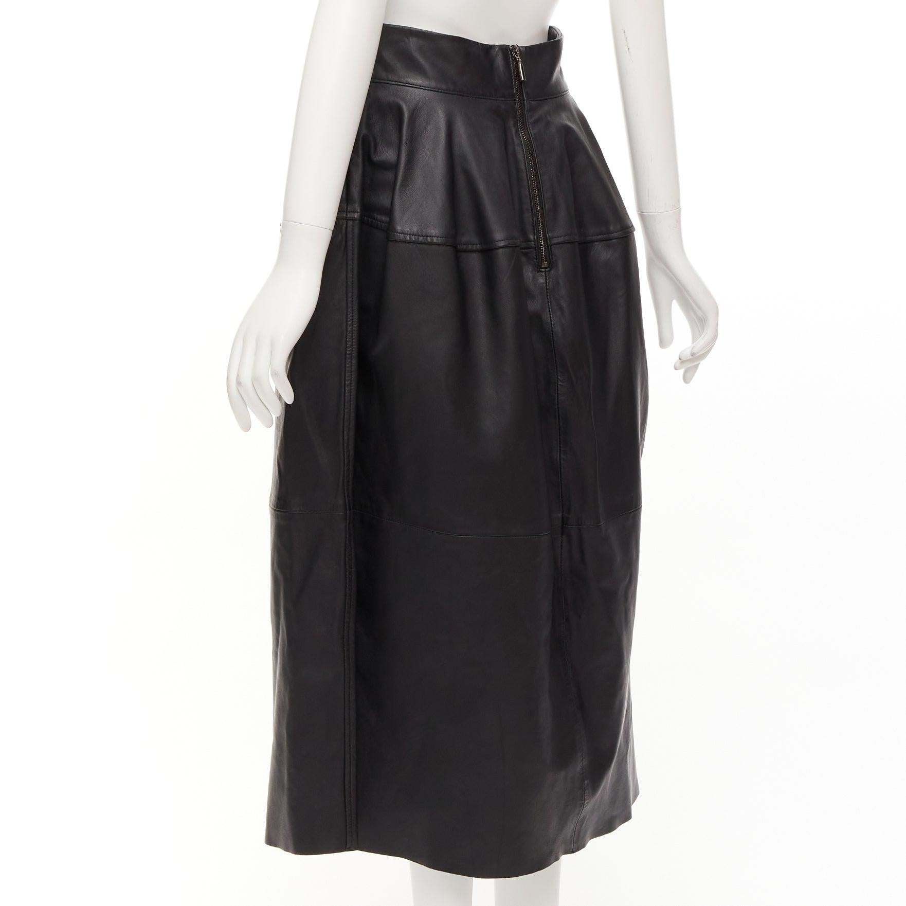 MATICEVSKI 2021 Tavolara leather rounded hip silhouette midi skirt AUS10 M For Sale 1