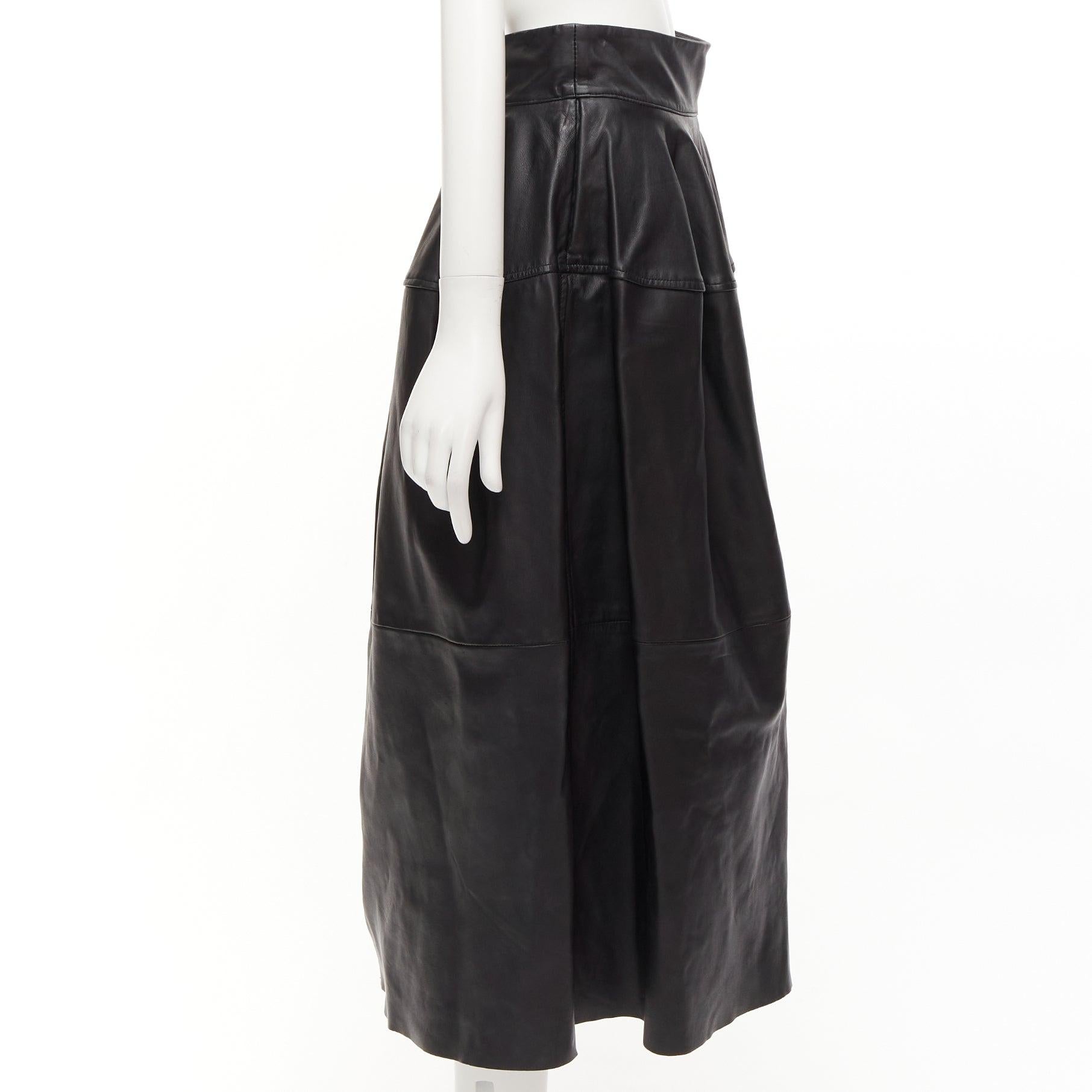 MATICEVSKI 2021 Tavolara leather rounded hip silhouette midi skirt AUS10 M For Sale 2
