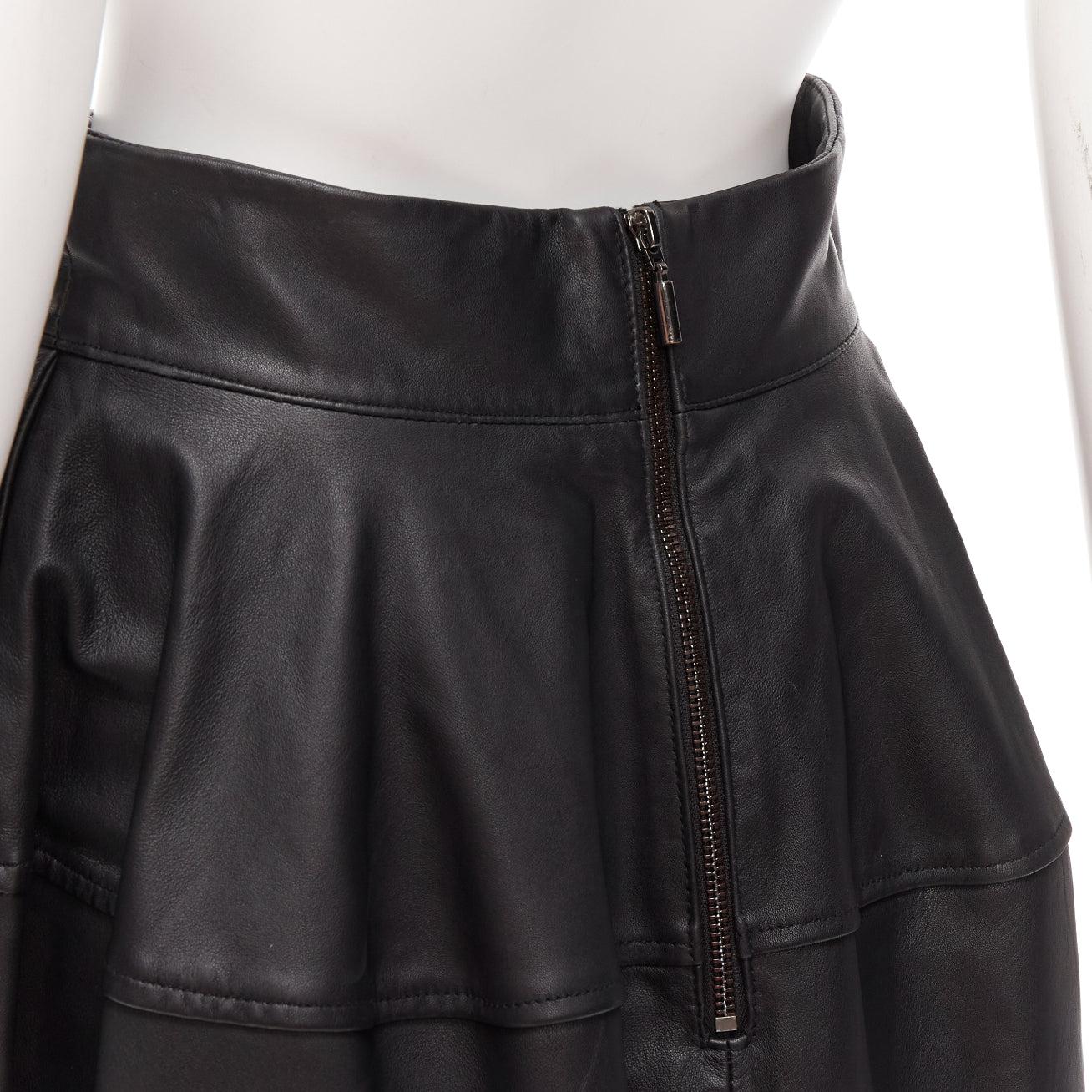 MATICEVSKI 2021 Tavolara leather rounded hip silhouette midi skirt AUS10 M For Sale 3