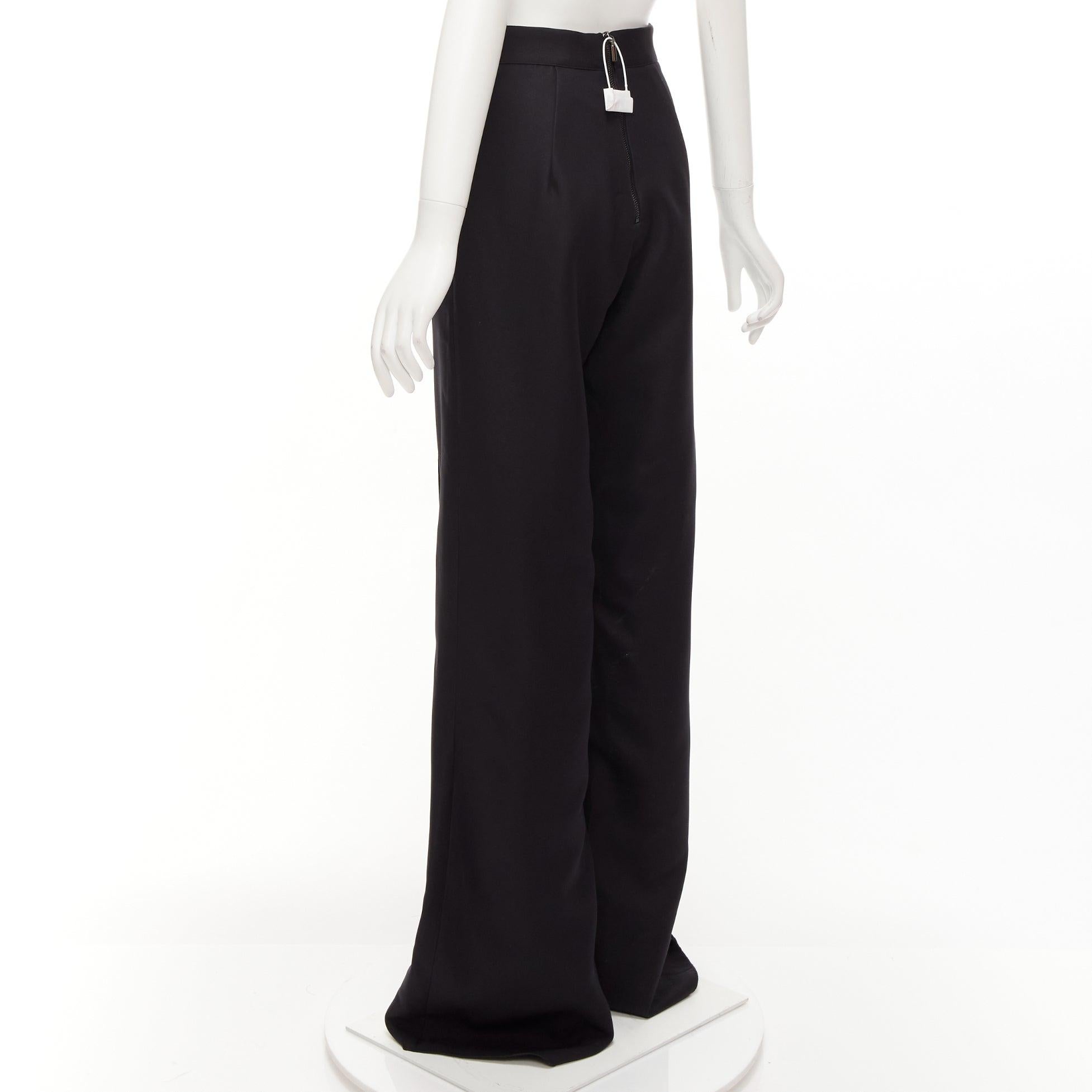 MATICEVSKI 2022 Considerate black metal chain bow buckle wide leg pants AUS10 M For Sale 1