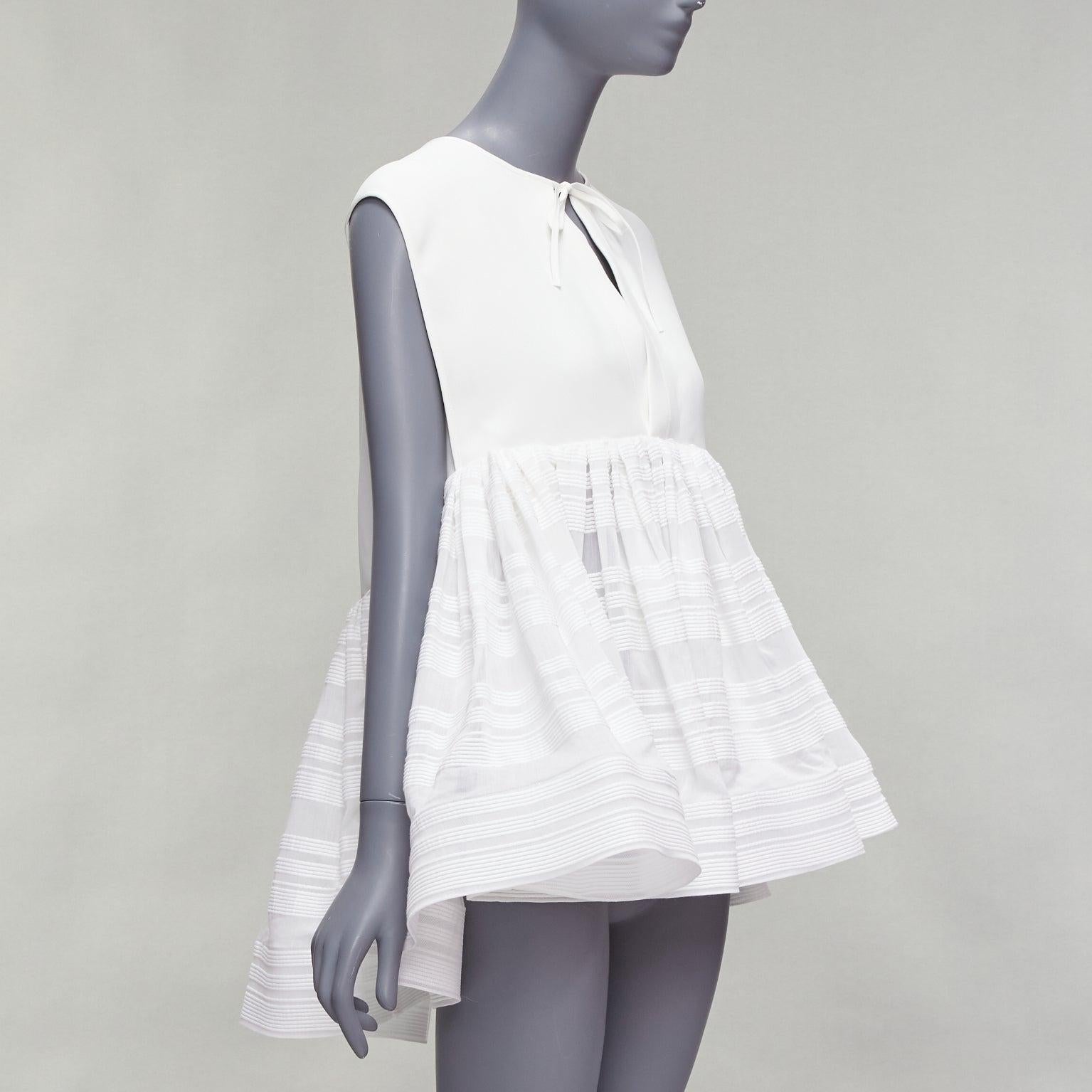Gray MATICEVSKI 2022 Escapism white stiff tulle trim voluminous peplum top AUS10 M For Sale
