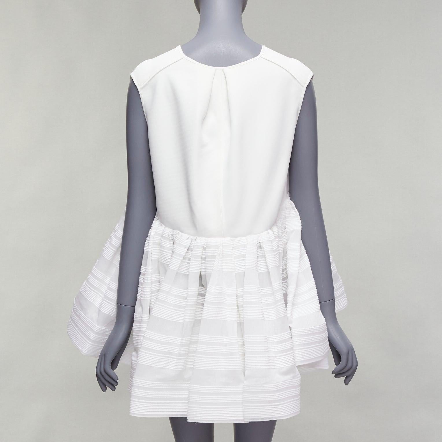MATICEVSKI 2022 Escapism white stiff tulle trim voluminous peplum top AUS10 M In New Condition For Sale In Hong Kong, NT