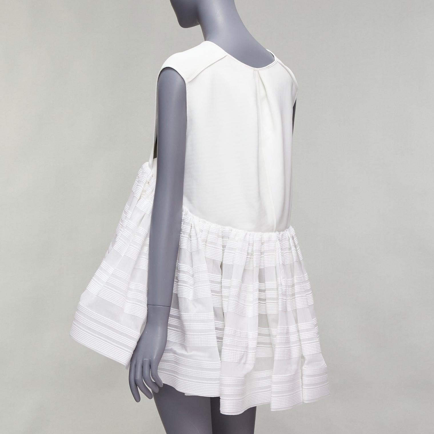 Women's MATICEVSKI 2022 Escapism white stiff tulle trim voluminous peplum top AUS10 M For Sale
