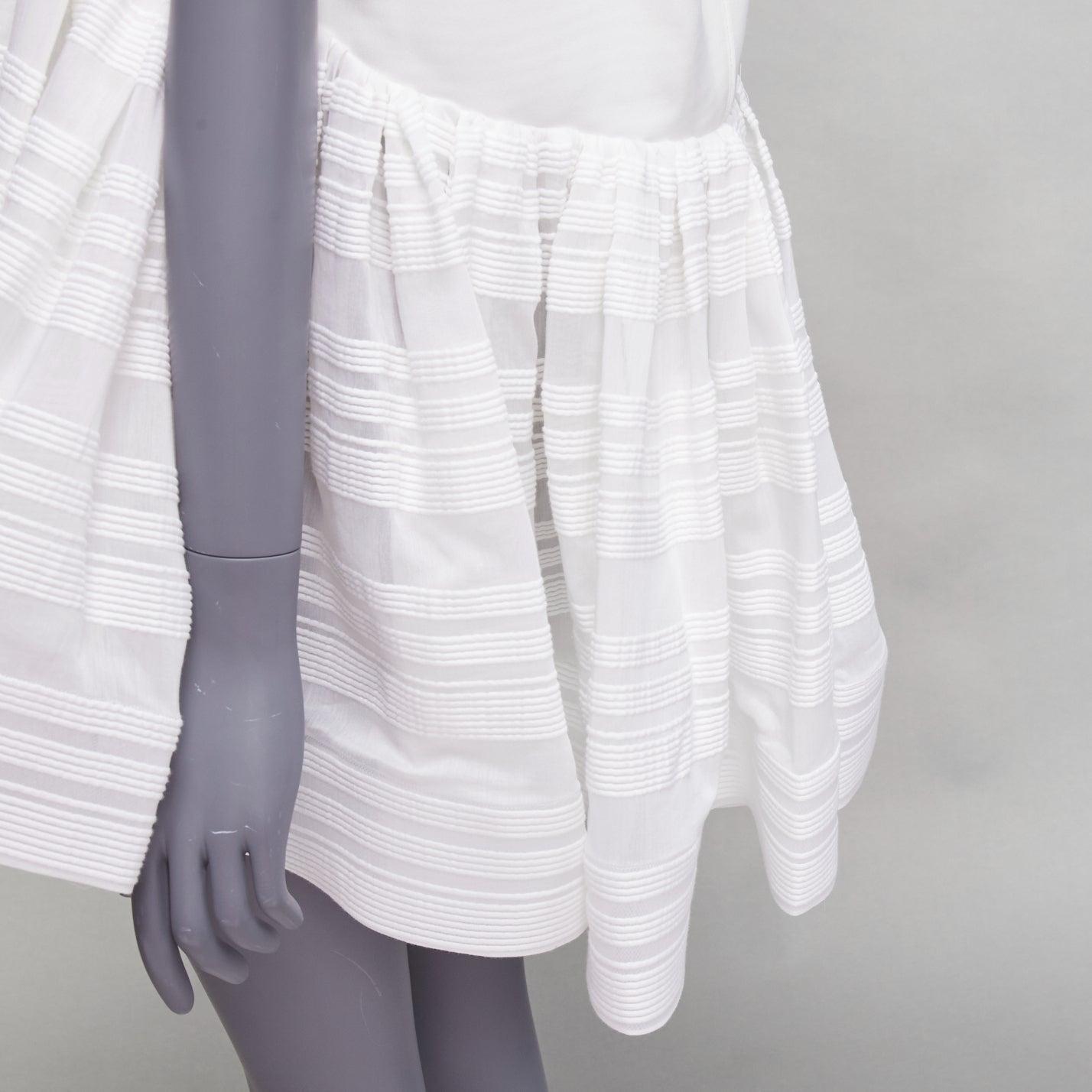 MATICEVSKI 2022 Escapism white stiff tulle trim voluminous peplum top AUS10 M For Sale 2