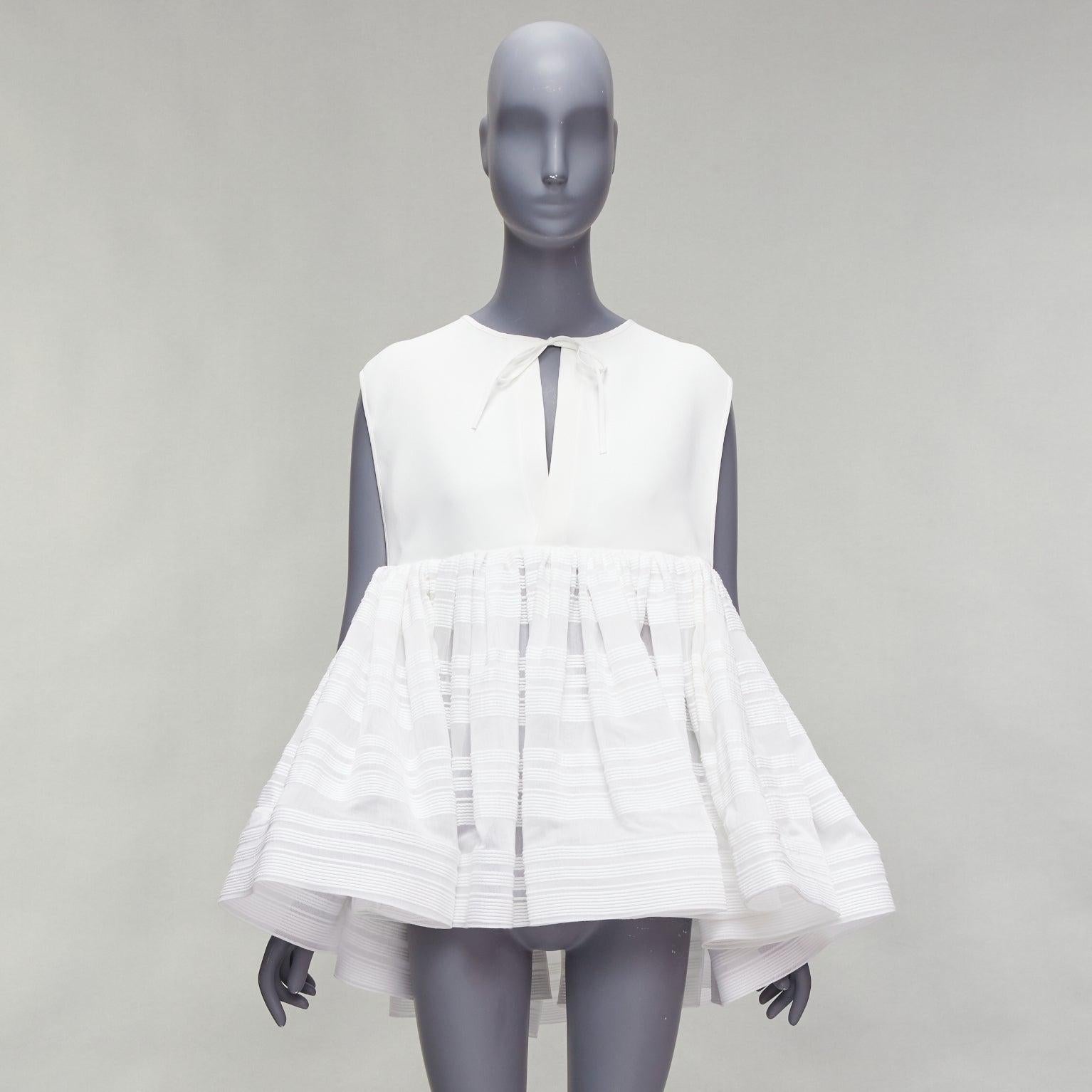 MATICEVSKI 2022 Escapism white stiff tulle trim voluminous peplum top AUS10 M For Sale 4