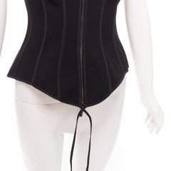 MATICEVSKI 2022 Fable Bustier nero con cuciture di contorno e disossamento AUS10 M