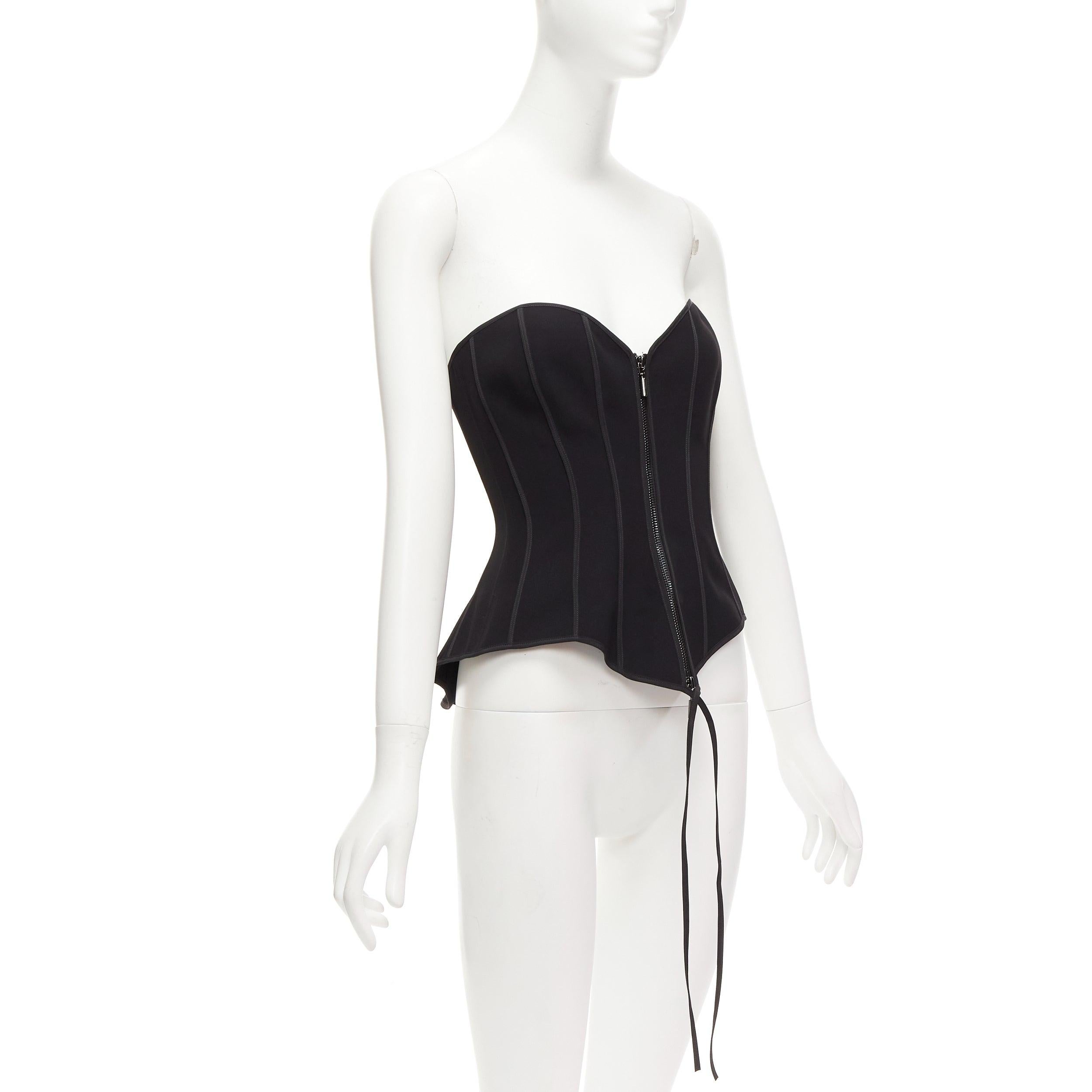MATICEVSKI 2022 Fable Bustier black contour seam boned corset top AUS10 M In Excellent Condition For Sale In Hong Kong, NT
