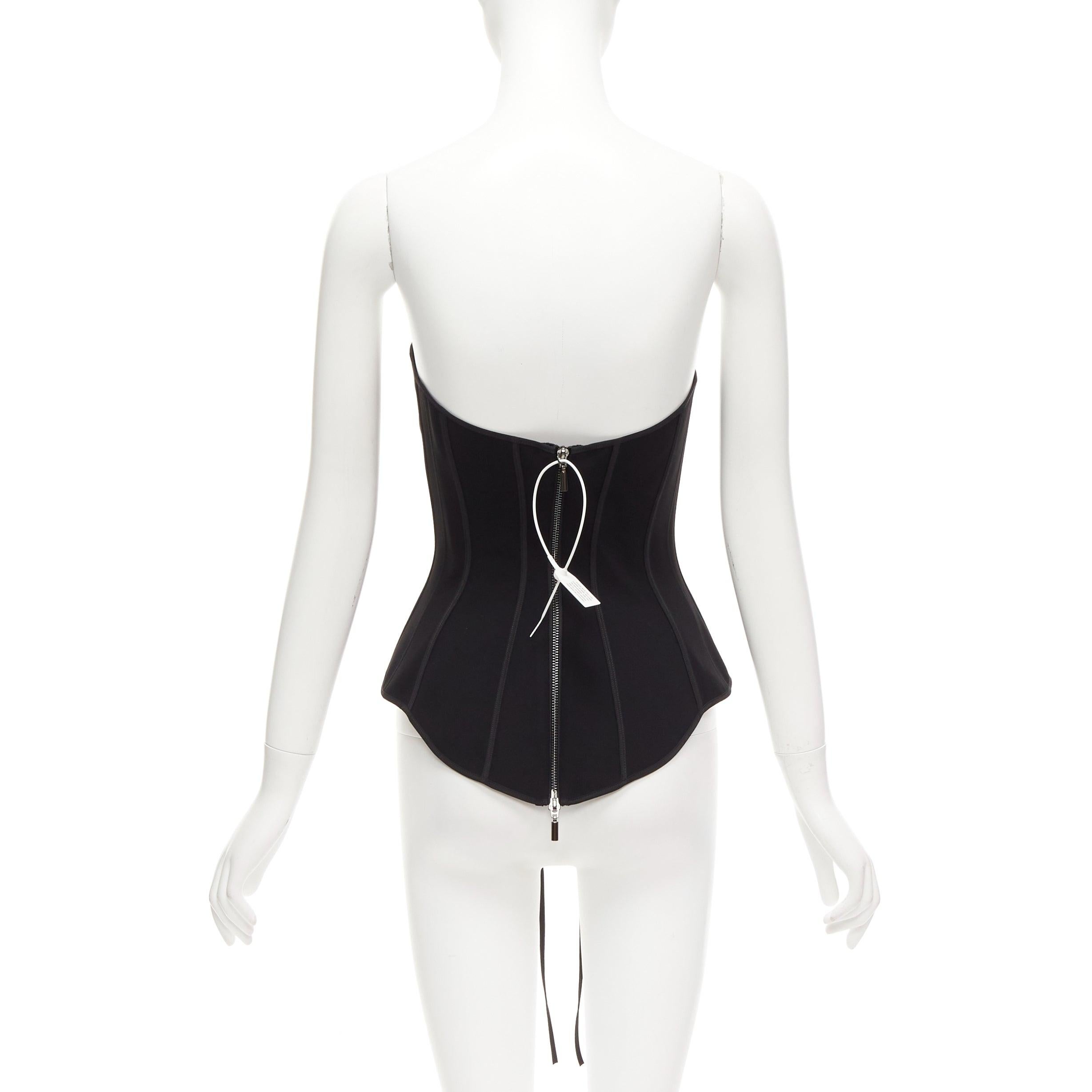 MATICEVSKI 2022 Fable Bustier black contour seam boned corset top AUS10 M In Excellent Condition For Sale In Hong Kong, NT