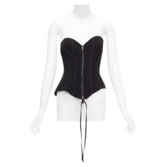 MATICEVSKI 2022 Fable Bustier nero con cuciture di contorno e disossamento AUS10 M