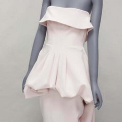 MATICEVSKI 2022 Situazione off white senza spalline top peplum gonna abito AUS10 M