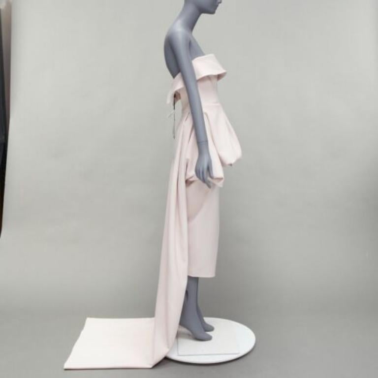 MATICEVSKI 2022 Situational off white strapless peplum top gown skirt AUS10 M In Excellent Condition For Sale In Hong Kong, NT