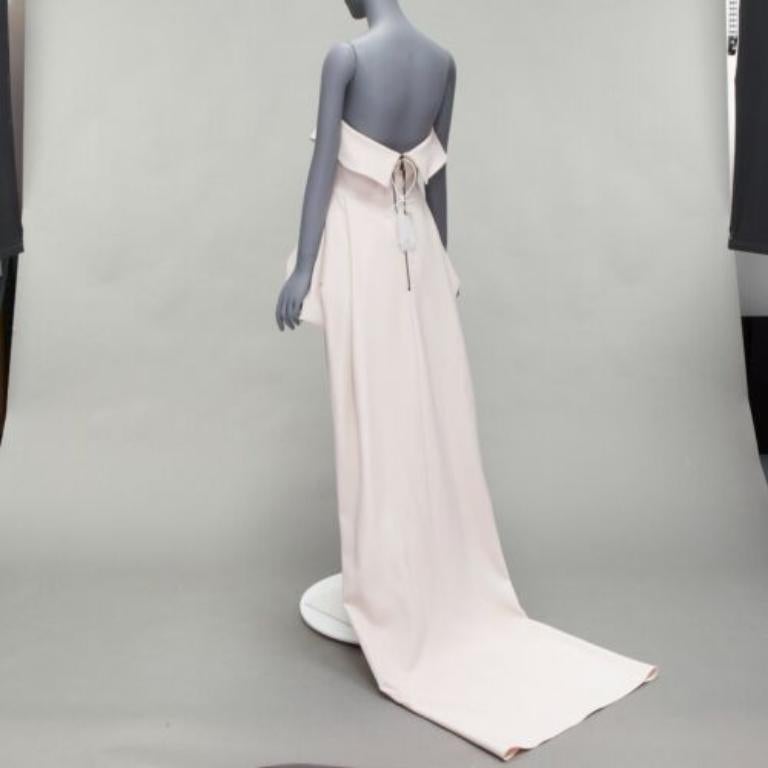 MATICEVSKI 2022 Situational off white strapless peplum top gown skirt AUS10 M For Sale 1