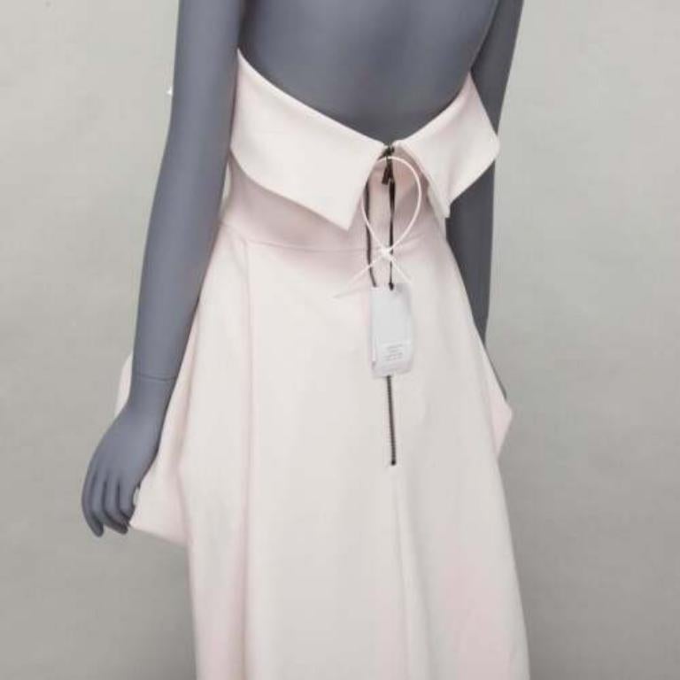MATICEVSKI 2022 Situational off white strapless peplum top gown skirt AUS10 M For Sale 2