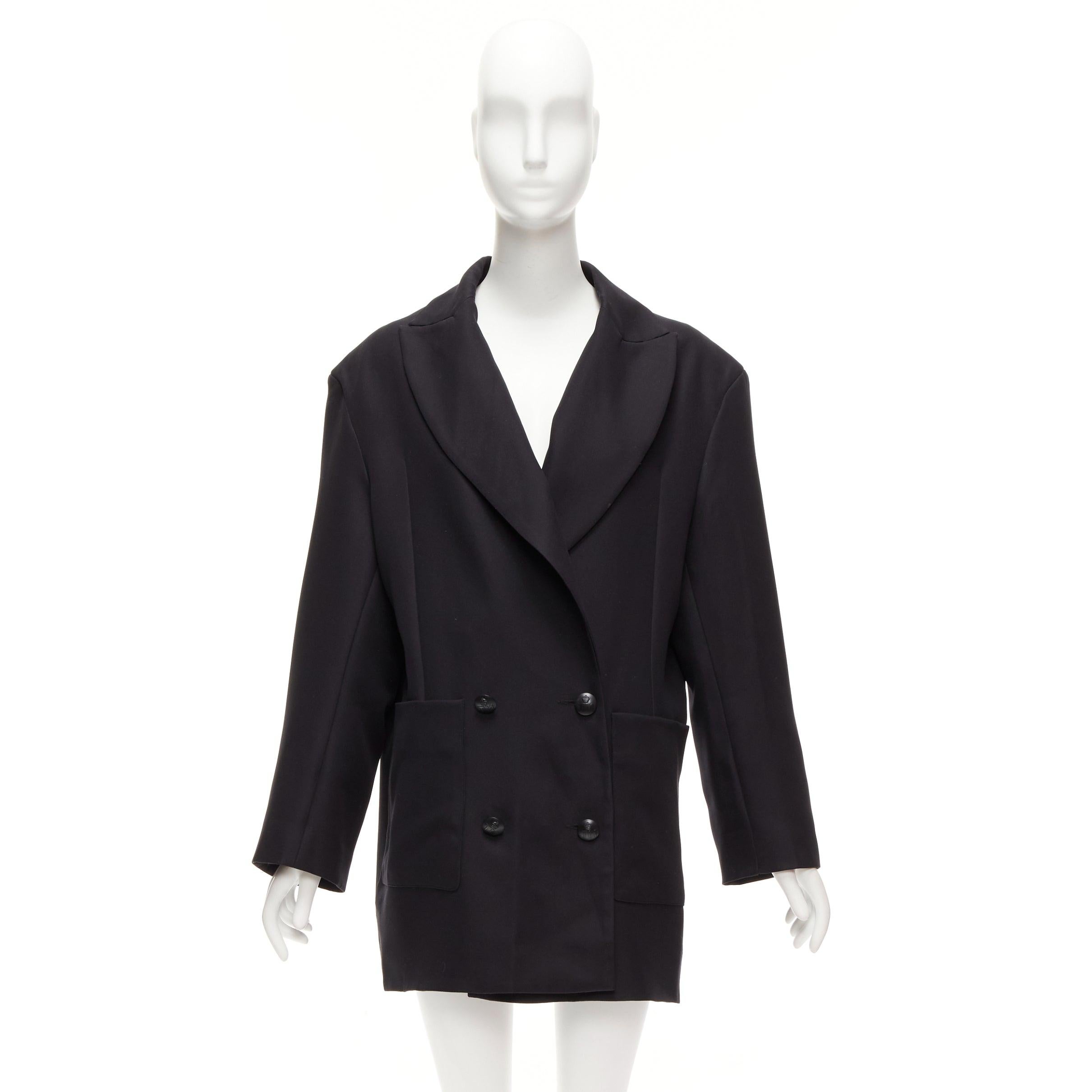 MATICEVSKI 2022 Territories black silk lined buttoned oversized blazer AUS8 S For Sale 5