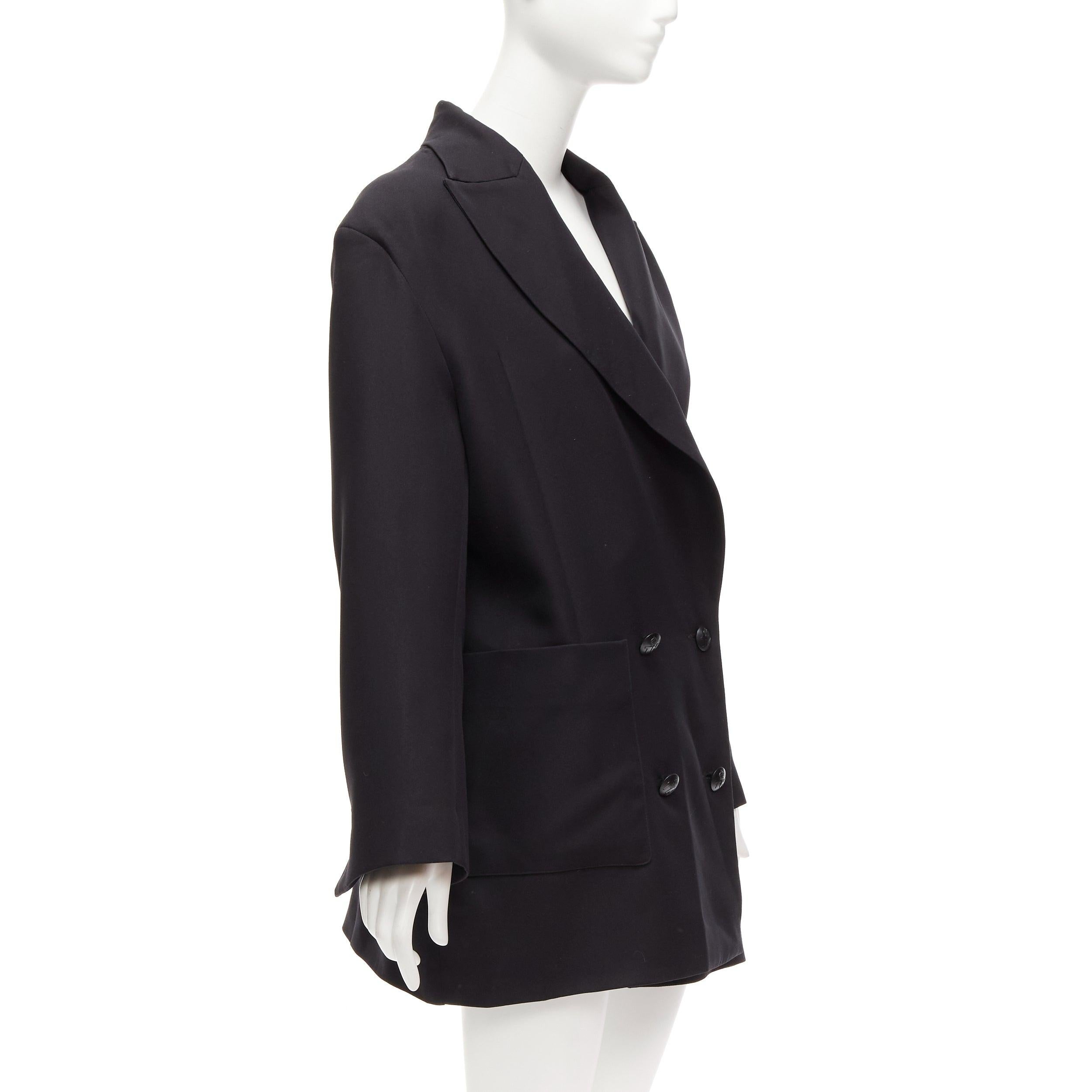 Women's MATICEVSKI 2022 Territories black silk lined buttoned oversized blazer AUS8 S For Sale