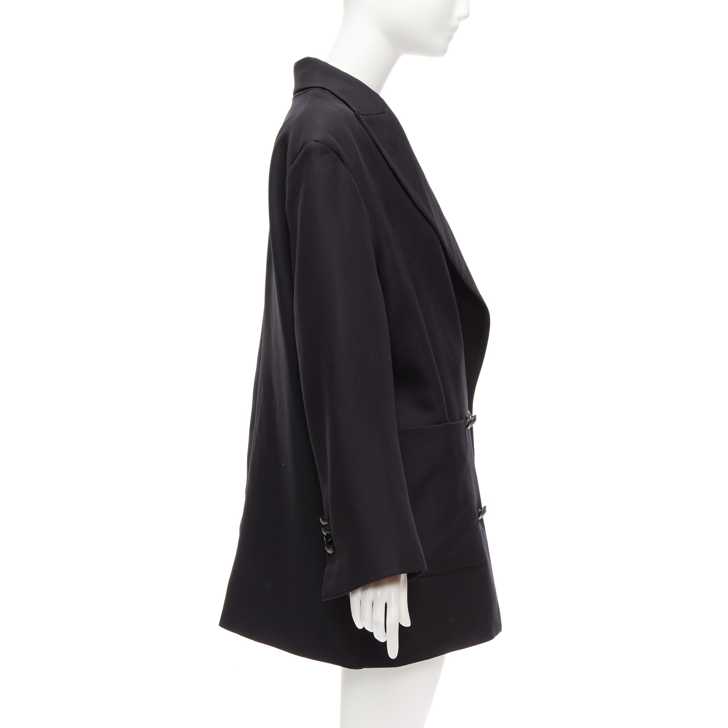 Women's MATICEVSKI 2022 Territories black silk lined buttoned oversized blazer AUS8 S For Sale