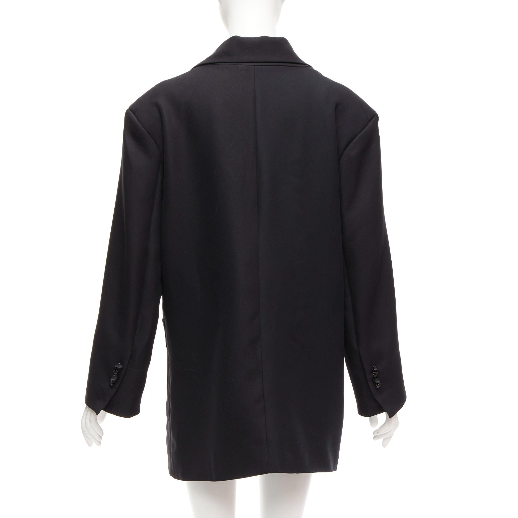MATICEVSKI 2022 Territories black silk lined buttoned oversized blazer AUS8 S For Sale 1