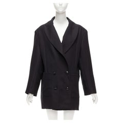 MATICEVSKI 2022 Territories black silk lined buttoned oversized blazer AUS8 S