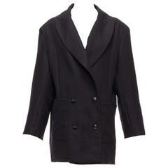 MATICEVSKI 2022 Territori neri in seta foderata con bottoni blazer oversize AUS8 S