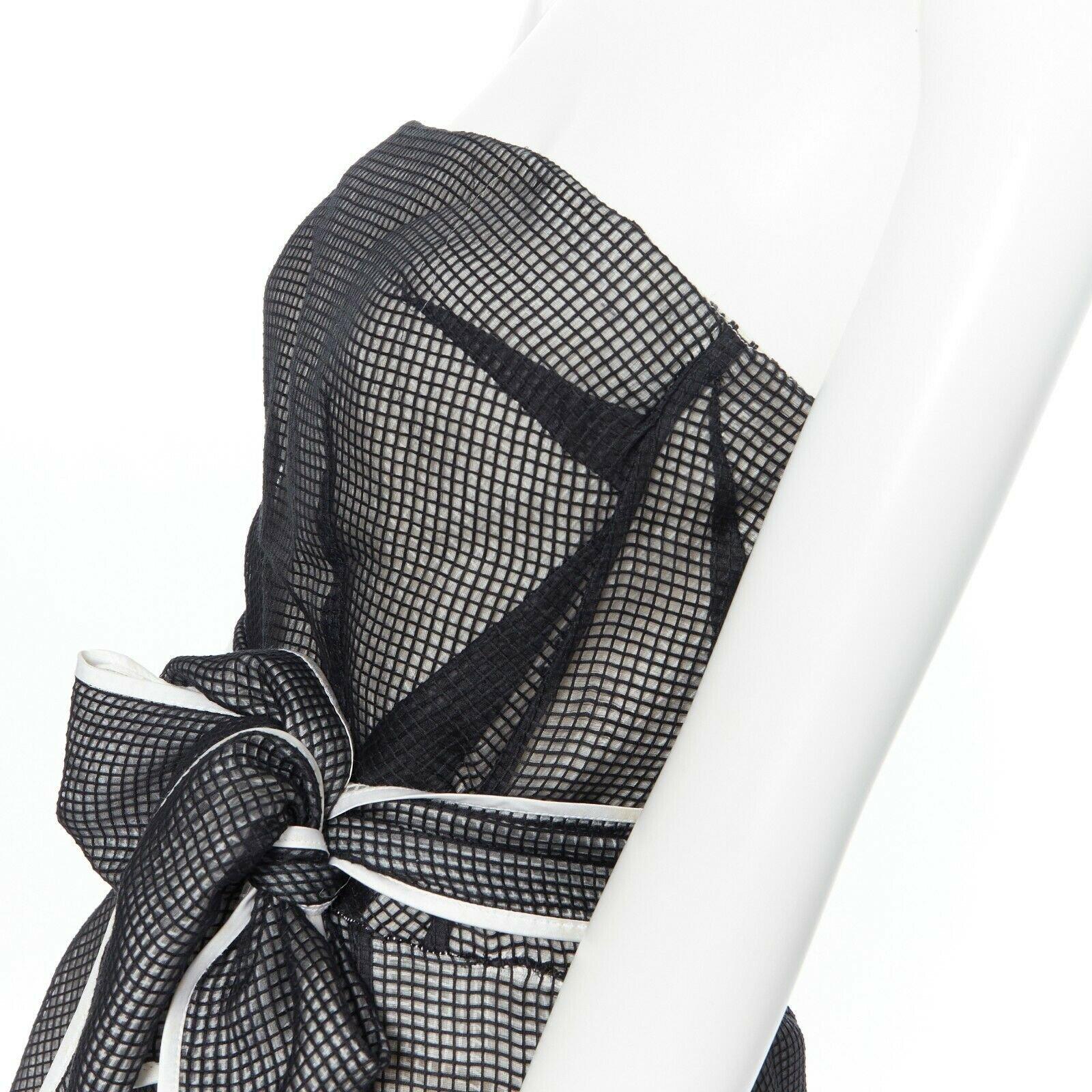 MATICEVSKI black net organza demi-couture a-line evening ballgown drape ruche L 3