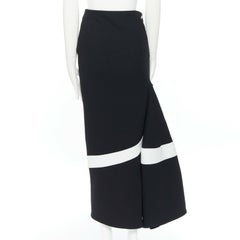 MATICEVSKI black white asymmetric architectural trumpet midi skirt train AU6