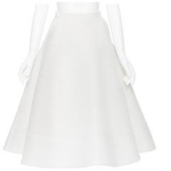 MATICEVSKI Resort 2015 Cyanide white scuba structural flared midi skirt AU8