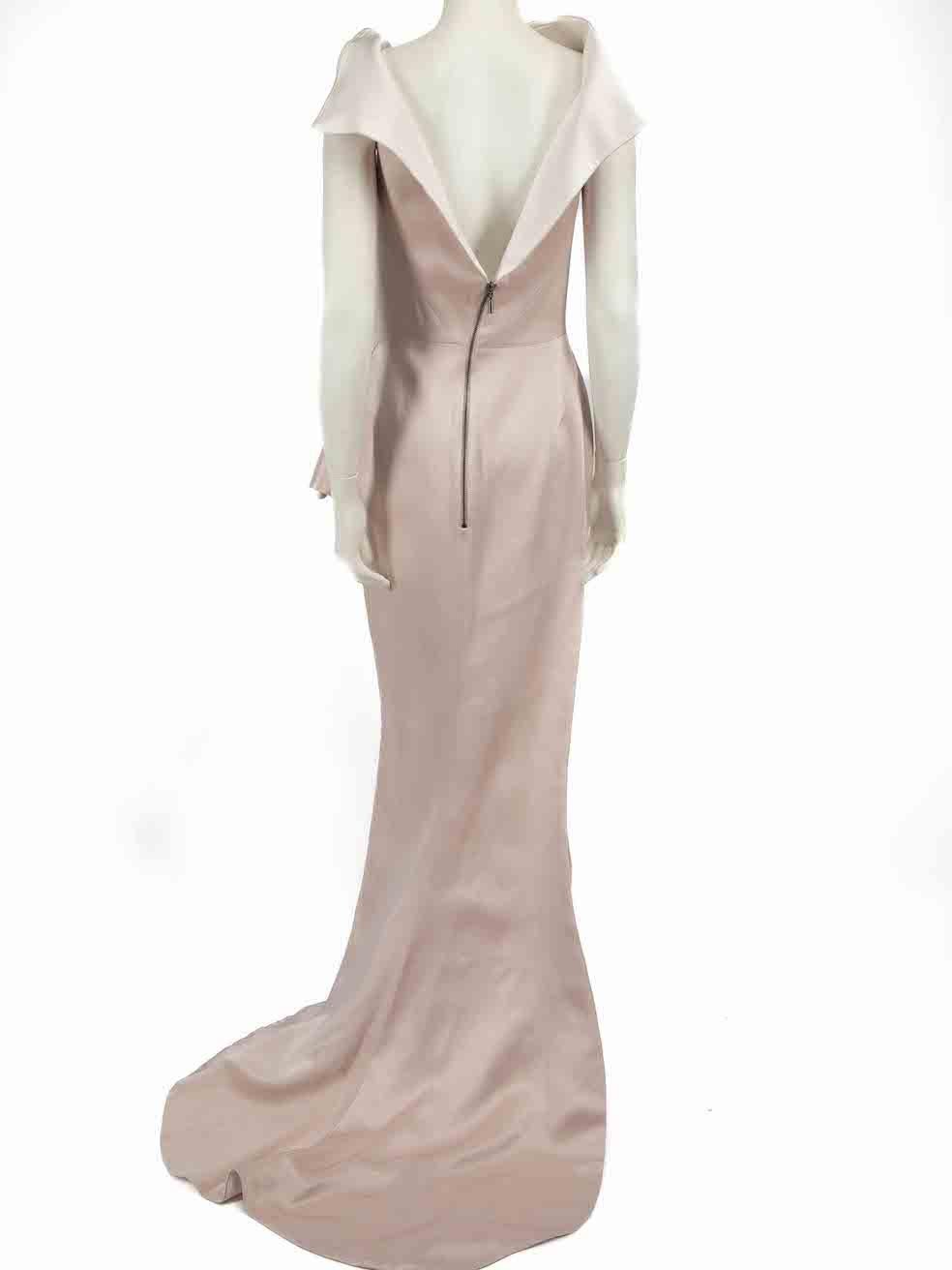 Maticevski SS19 Pink Cowl Neck Asymmetric Gown Size L In New Condition For Sale In London, GB