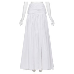 MATICEVSKI robe maxi évasée plissée à la taille, blanche, XS
