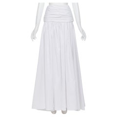 MATICEVSKI robe maxi évasée plissée à la taille, blanche, XS