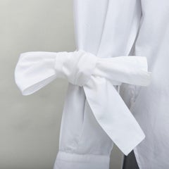 MATICEVSKI white tie sleeve button down collared dress shirt