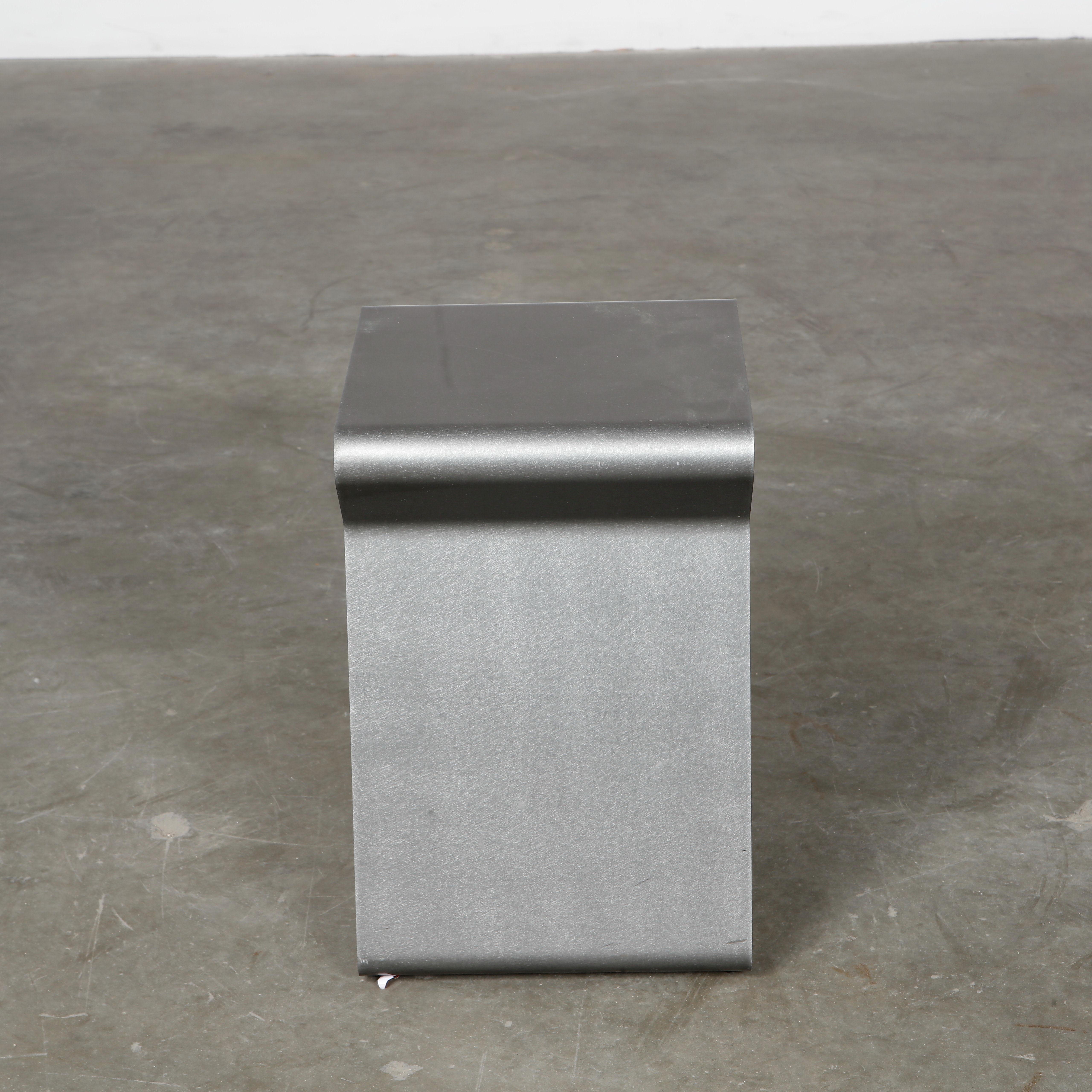 Matiere Grise, Set Of Ten Fun Stools in Brushed Steel, 1990s For Sale 3