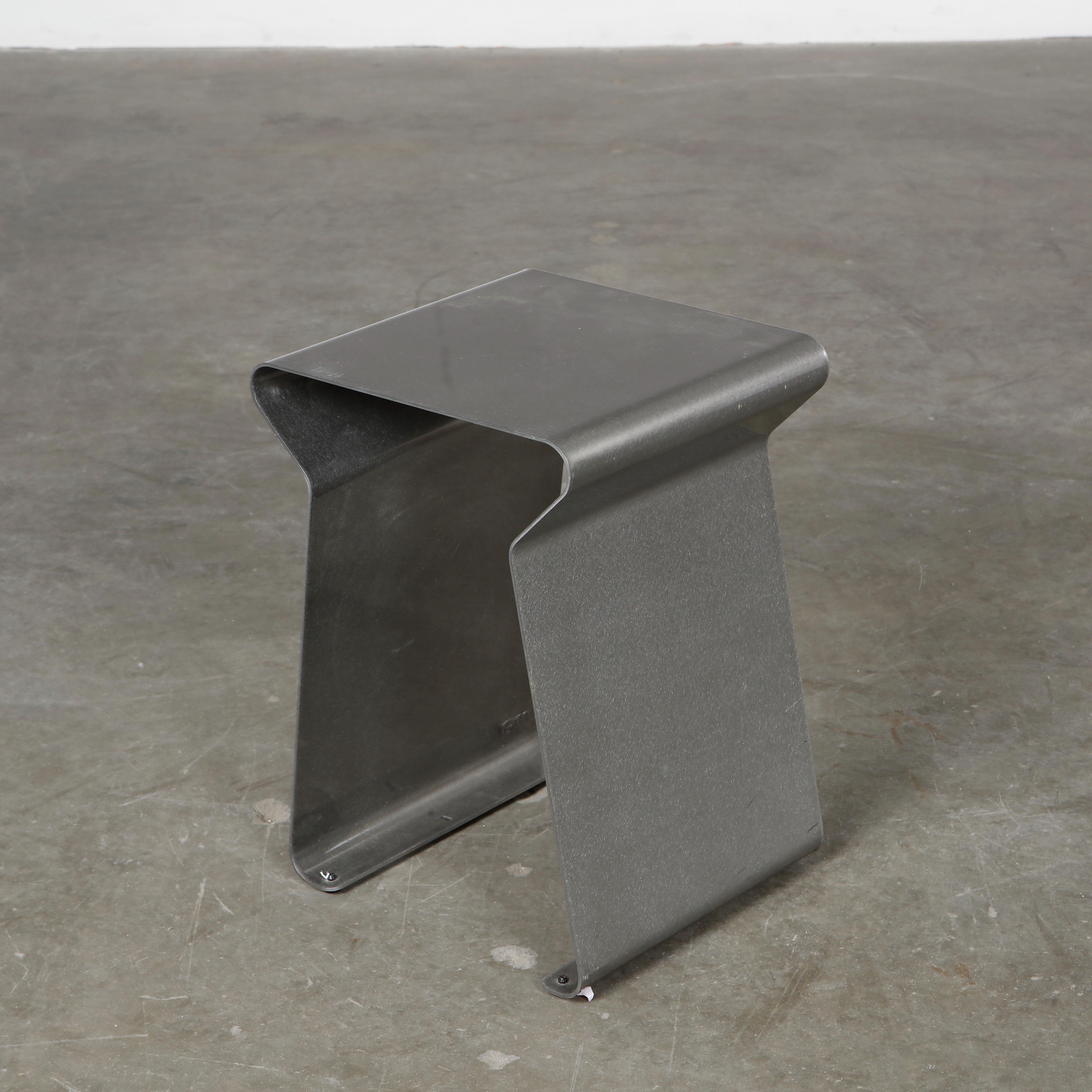 Matiere Grise, Set Of Ten Fun Stools in Brushed Steel, 1990s For Sale 4