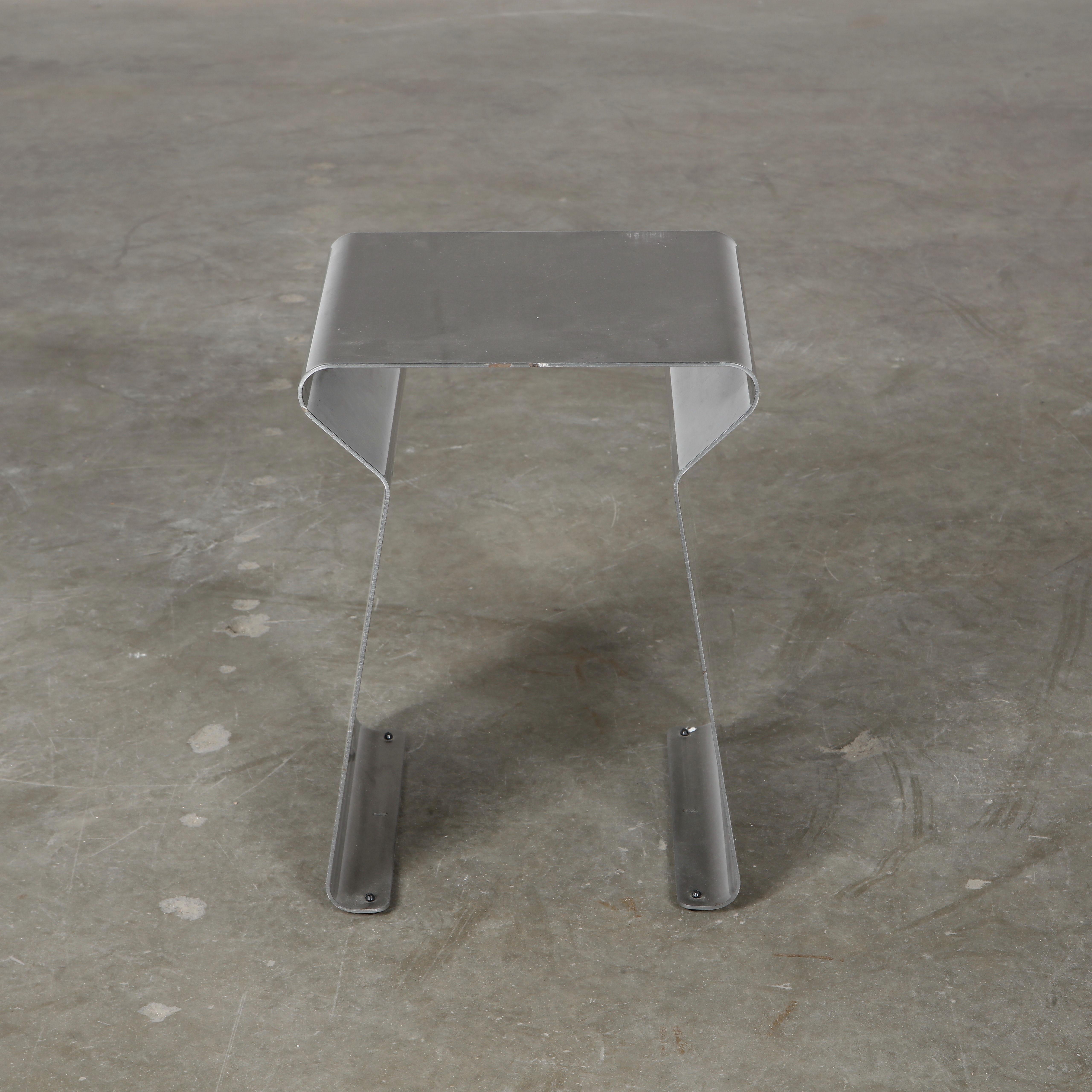 Matiere Grise, Set Of Ten Fun Stools in Brushed Steel, 1990s For Sale 1